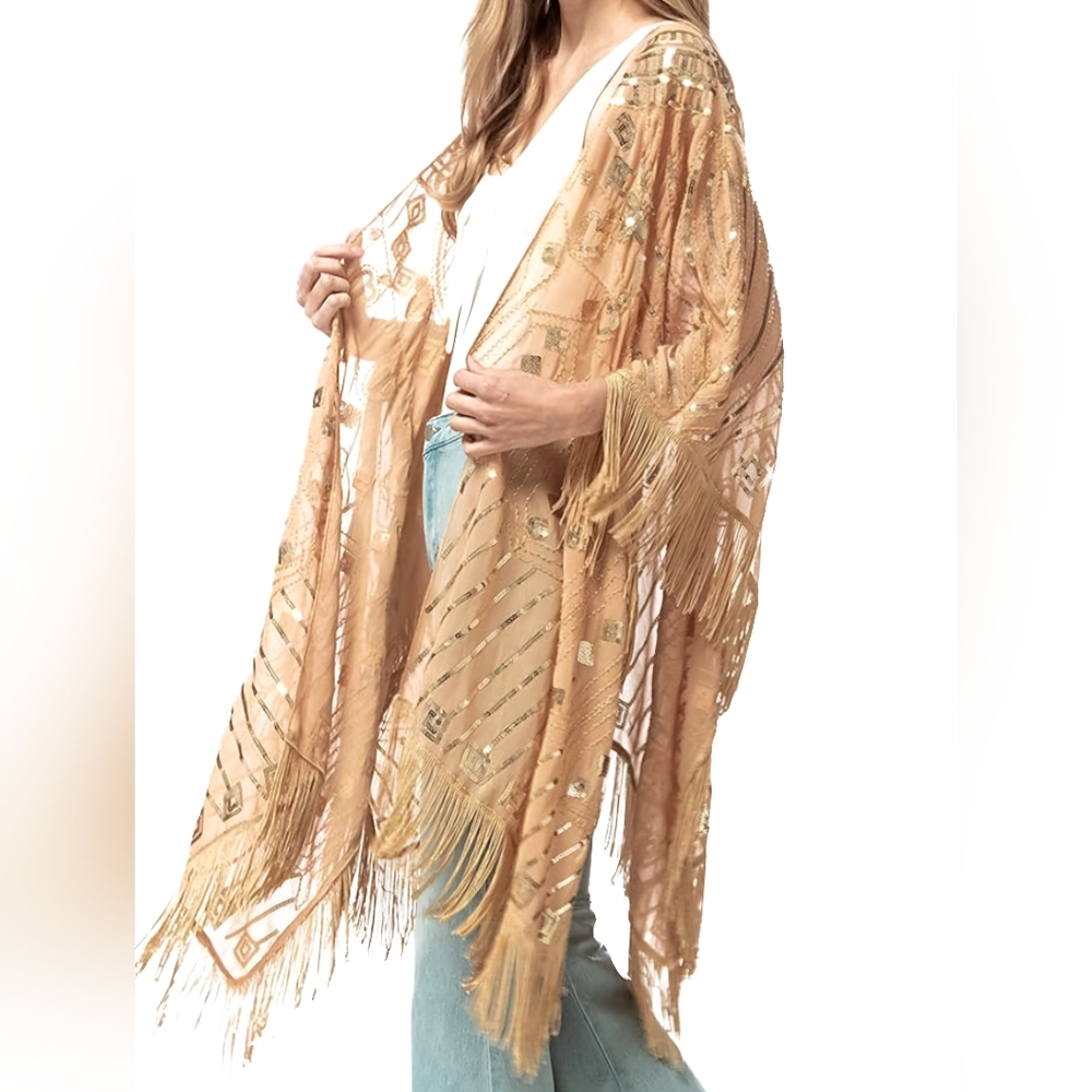 Anna-Kaci Bohemian Fringe Shawl Wrap
